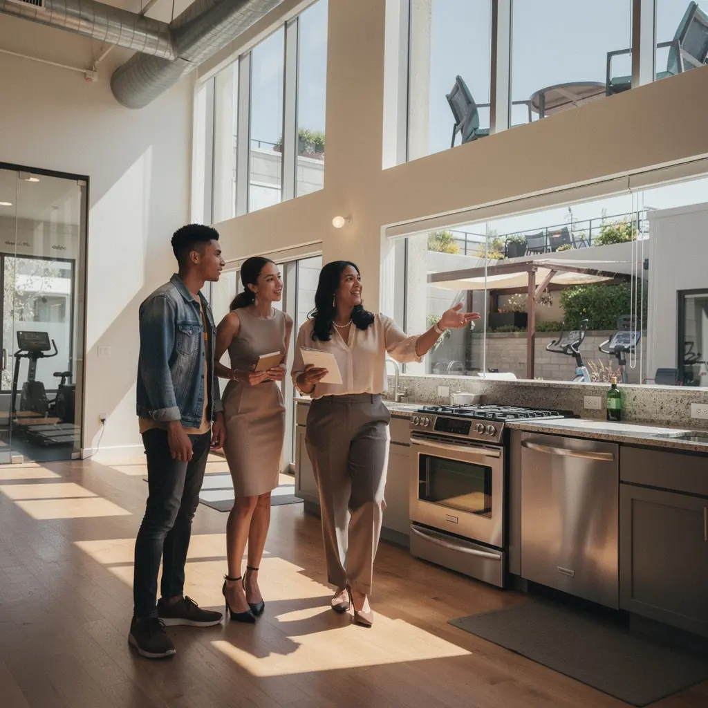 Ключи от квартиры на столе рядом с контрактом аренды.