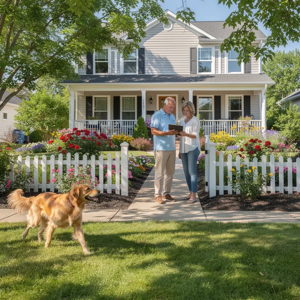 Работник агентства недвижимости проводит экскурсию по квартире для арендаторов