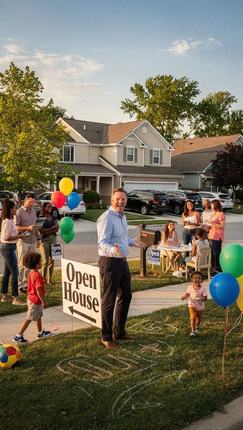 Семья, обсуждающая условия аренды жилья в комфортной обстановке.